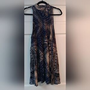 FREE PEOPLE Blue Paisley Dress